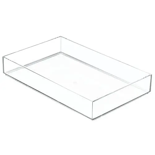Produktbild: iDesign Schubladeneinsatz, extra großer Besteckkasten für Schubladen aus Kunststoff, stapelbarer Schubladentrenner für Besteck und andere Utensilien, durchsichtig, 20,3 cm x 30,5 cm