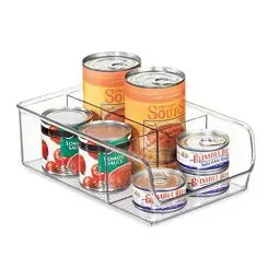 Produktbild: iDesign boîte de rangement à 3 compartiments, bac plastique moyen pour le placard ou le tiroir, bac alimentaire empilable sans couvercle, transparent, Durchsichtig