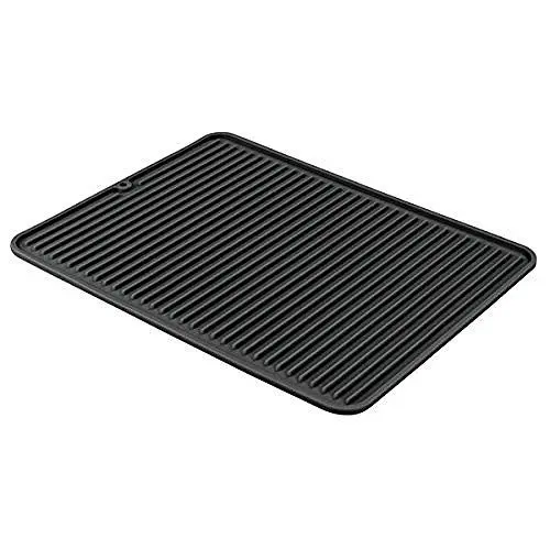 Produktbild: iDesign égouttoir à vaisselle, grand tapis égouttoir en silicone, tapis égouttoir vaisselle rainuré pour séchage des couverts et assiettes, noir