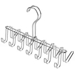 Produktbild: iDesign porte cravate à 14 crochets, petit porte ceinture en métal chromé, cintre rangement pour ceintures et cravates, argenté
