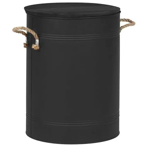 Produktbild: IDMarket - Pelletbehälter rund 30 kg schwarz Pelletlagerung 37x37x50 cm
