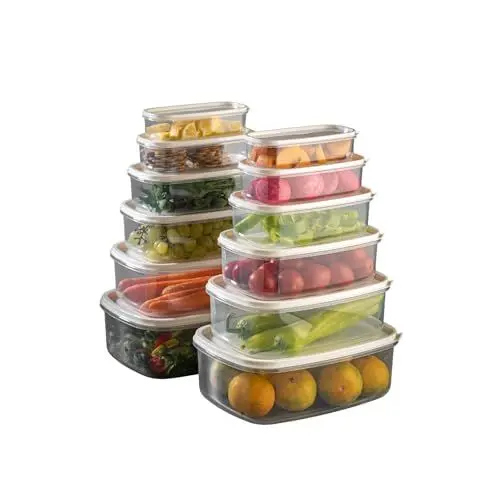 Produktbild: IDOBY 12er Vorratsbehälter Set, Vorratsdosen mit Deckel Luftdicht, BPA-FREI, Vorratsdose zur Mehl Zucker & Müsli Aufbewahrung Küche (TRANSPARENTES 12ER-SET)
