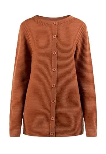 Produktbild: IDONY Women's Strickjacke mit Knöpfen, Fuchsrot, M-L