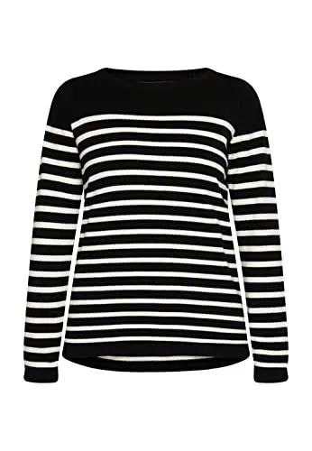 Produktbild: Idony Women's Strick Pullover Sweater, Schwarz Wollweiss, S