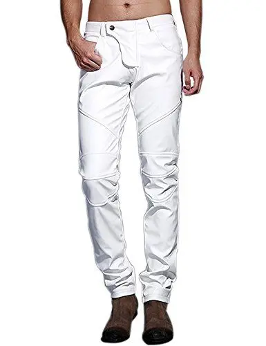 Produktbild: Idopy Herren Schlanke Passform Party Performance Biker Faux Leder Jeans Hosen Pu-Hose