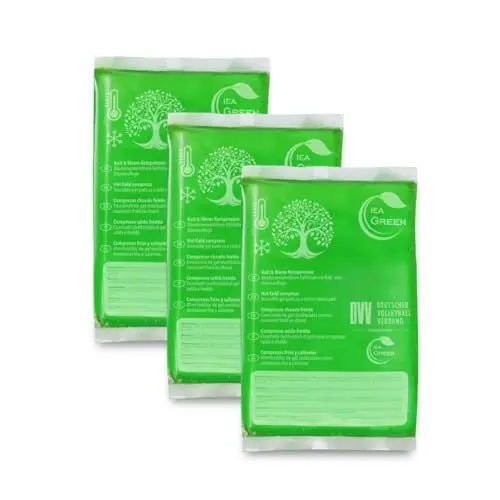 Produktbild: IEA Green Kalt Warm Kompressen | 3er Set | 12x20 cm | Kühlpacks für Prellungen, Insektenstiche, Verletzungen | wiederverwendbare, umweltfreundliche Gelkompresse