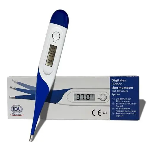 Produktbild: IEA Medical Digitales Fieberthermometer, flexible Spitze, Fieberthermometer Baby, Fiebermesser, Thermometer Fieber, Fiebermessgerät, Thermometer Baby