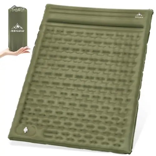 Produktbild: IEEILULU Isomatte Selbstaufblasend 2 Personen, 196x140cm Matratze Camping, 12cm Verdickte Selbstaufblasende Camping Isomatte, Aufblasbare Schlafmatten für Outdoor Wandern Zelt Backpacking