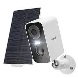 Produktbild: ieGeek 2K Überwachungskamera Aussen Akku Solar, 5200mAh Akku Kamera Überwachung Aussen WLAN, PIR-Personenerkennung,10M Nachtsicht, 2-Wege-Audio, Spotlights, IP65 wasserdicht - Weiss