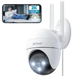 Produktbild: ieGeek 2K Überwachungskamera Aussen WLAN, PTZ Outdoor IP Kamera überwachung außen, WiFi Dome Camera mit Farbiger Nachsicht, Bewegungserkennung,Mensch Bewegungsmelder, Zwei-Wege-Audio
