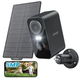 Produktbild: ieGeek 5MP Überwachungskamera Aussen Akku Kabellose, 5200mAh Akku Kamera Überwachung Aussen WLAN, PIR-Bewegungserkennung, Bunte Nachtsicht, 2-Wege-Audio, Spotlights, IP65 wasserdicht （Type C）