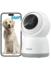 Produktbild: ieGeek 5MP Überwachungskamera Innen,Katzen Hunde Kamera,2.4G/5GHz WLAN Kamera,Babyphone mit Kamera,15M Nachtsicht,Bewegungserkennung,Auto Tracking,One Touch Patrol,2-Wege-Audio,Alexa