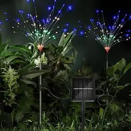 Produktbild: iFalarila 8 Modi Solar Gartenleuchten für außen mit 1200mAh Solarpanel - 240 LED Solarlichter Gartenstecker - Wasserdicht - Außenbeleuchtung für Garten und Fest Deko - 2er Pack Mehrfarbig