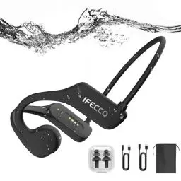 Produktbild: IFECCO Knochenschall Kopfhörer Schwimmen - IP68 wasserdichte Unterwasser Kopfhörer Schwimmen,Knochenschall Headset Bluetooth 5.3 mit 32G Mp3,Open Ear Kabelloses Sport Kopfhörer