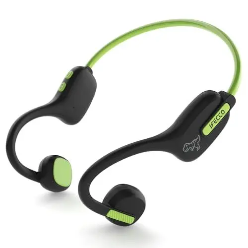 Produktbild: IFECCO Kopfhörer Kinder, Kabellose Kopfhörer für Kinder, Kinderkopfhörer Bluetooth mit Mikrofon, 88dB Sichere Lautstärke, IPX5 Wasserdicht Kinder Kopfhörer für IPad, Tablets, Schule, Reisen (Green)