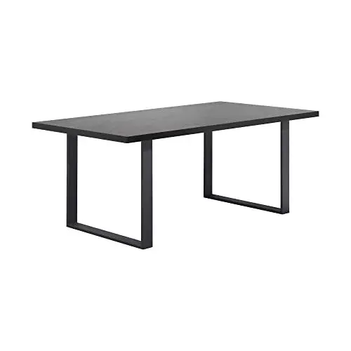 Produktbild: i-flair Esszimmertisch Macon 140x80 cm Kufentisch Holztisch Esstisch Kufengestell Tisch mit Tischplatte und Kufen - Schwarz + Schwarz
