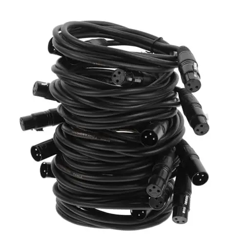 Produktbild: ifundom 10 Stück 2 DMX Signalkabel 3 Polig Für Bühnenbeleuchtung Schwarz Ideal Für LED PAR Scheinwerfer Bewegliche Lichter Und DJ Ausrüstung Und Zuverlässig Für Events Und