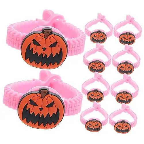 Produktbild: ifundom Halloween-armband Großpackung 10 Stück Abnehmbare Armbänder für Jungen und Mädchen Cartoon-muster