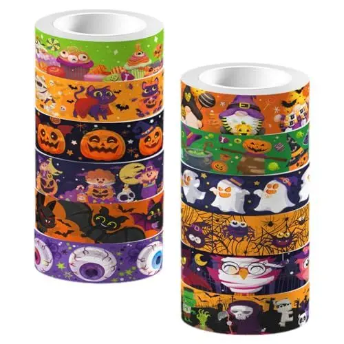 Produktbild: ifundom 12 Rollen Herbst-herbst-kreppband Dekorativer Maskierungsaufkleber Scrapbook-diy-bänder Diy-scrapbooking-bänder Geschenkverpackungsbänder Scrapbook-bänder Kürbis Japanisches Papier