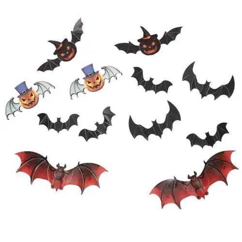 Produktbild: ifundom Hängende Fledermäuse Halloween-Dekorationen 12 Stück Fledermaus-wandaufkleber PVC-Material Realistische Fledermaus-Aufkleber Für Raumdekoration