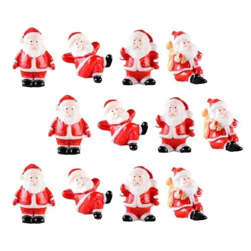Produktbild: ifundom 12 Stück Weihnachtsmann-Ornament Weihnachtsfiguren Cupcake-Ornament Mikro-Landschaftsdekoration Weihnachtsmann-Dekoration Bastelminiaturen Weihnachten