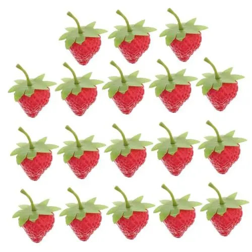 Produktbild: ifundom Realistische Erdbeeren in Blush 18 Stück Künstliche Früchte Dekoration Für Partytische Und Fotografie