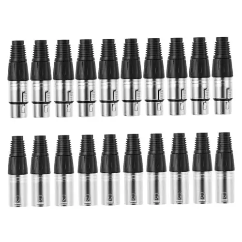 Produktbild: ifundom 1satz Xlr Pin Stecker Und Buchsen Lötanschluss Für Mikrofon Und Audio-anwendungen Langlebig Und Tragbar Für Von Aufnahmegeräten Und Mikrofonen