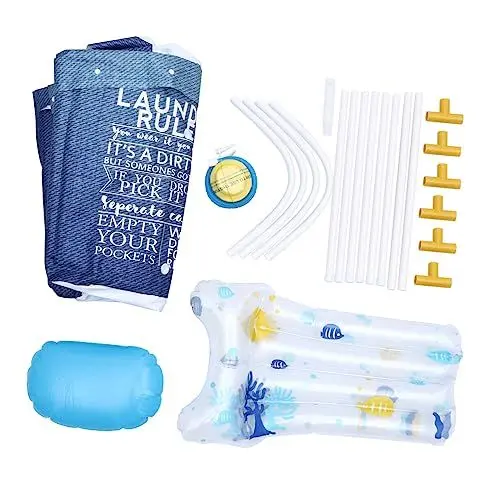 Produktbild: ifundom 1 Satz Badewanne für Erwachsene kinderbadewanne badewannenstifte für kinder ice tub zusammenklappbarer Badeeimer tragbares Bad praktische Badetonne hause badefass Oxford-Stoff Blue