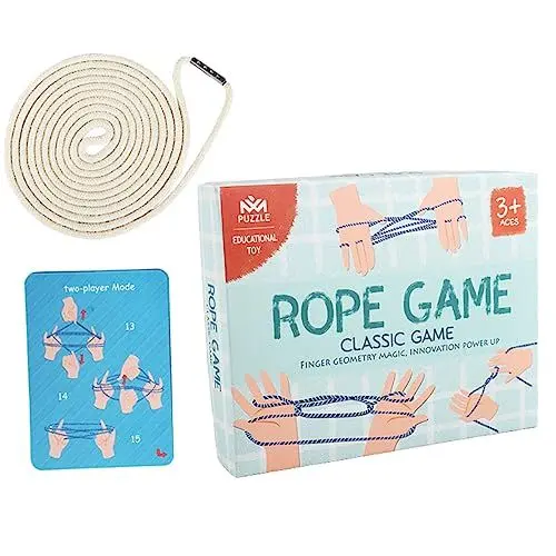 Produktbild: ifundom 1 Satz Geflochtenes Seil Katzenwiegenspiel Wiegen-Seil-Spiel Fingerseilspiel Familienhandspiel Handseilspielzeug Finger Seil Spielzeug Seil Fingerspielzeug Hanfseil Beige