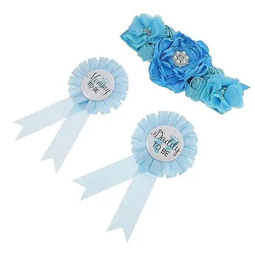 Produktbild: ifundom Mutterschaft Schärpe Corsage Pin Set 1 Set Schwangerschaft Bauch Gürtel Mama Papa Corsage