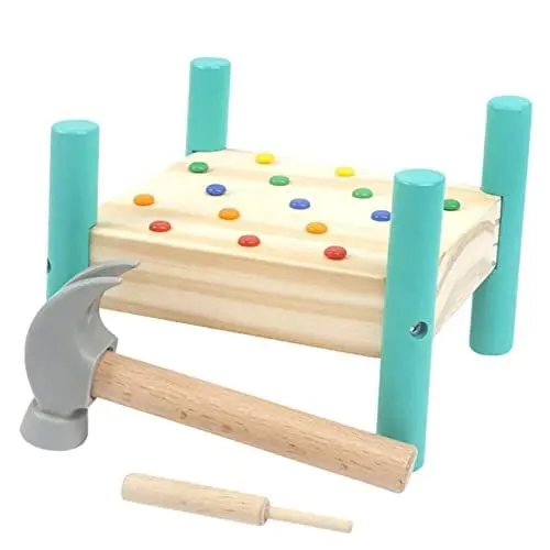 Produktbild: ifundom 1 Satz Klopfspielzeug Klopfspiel Spielzeug Gehirnspielzeug Kinder spielset kinderwerkbank werkbänke für Kinder Fantasie schlagendes Spielzeug pädagogisches Spielzeug hölzern Green