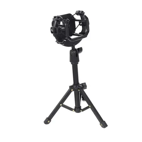 Produktbild: ifundom 1 Satz Mikrofonstativ Tischmikrofon Mikrofonständer Schreibtisch Stativmikrofonhalter microphone stand mikrofon halterung Stativ-Mikrofonständer Mikrofonteile Metall Black