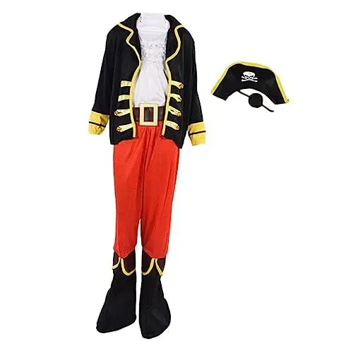 Produktbild: ifundom Halloween Piraten-Kleidung für Jungen und Mädchen Cosplay Kostüm Größe L Performance Cape