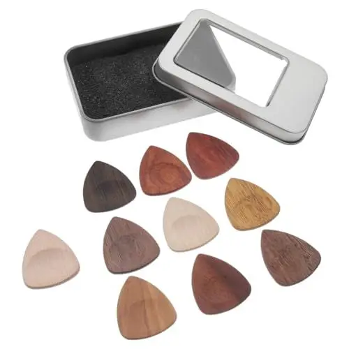 Produktbild: ifundom Gitarrenplektren Holzplektren-set Für E-bass Dicke Folk-gitarrenplektren Akustische Ukulelenplektren Gitarrenzubehör-set Musikinstrumententeile