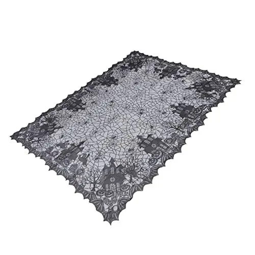 Produktbild: ifundom 1stück Kreative Halloween Tischdecke Spitzenmuster Schwarz Tischdekoration Für Partys Hochzeiten Und Festliche Anlässe