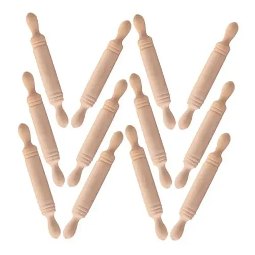 Produktbild: ifundom 20St Mini-Nudelholz Knödel Roller Stift Urlaub Nudelholz Werkzeuge zum Brotbacken Nudelholz Puppenhaus Nudelholz für fondant Nudelholz-Modelle Dübel Nudelholz Backzubehör Beige