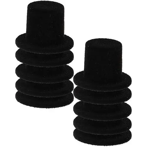 Produktbild: ifundom 20 Stück Mini-Zylinder Schwarze Kunststoff-Zylinder 3 8 Cm Miniatur-Zylinder Cupcake-Topper Weinflaschen-Abdeckung Dekoration Basteln Weihnachten Schneemann-Hüte Partygeschenke