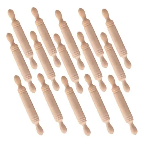 Produktbild: ifundom 20 Stück Rollendes Mini-Nudelholz Aus Holz, Mini-schneidebrett, Kleine Heimdekoration, Holz-kochutensilien, Rollen Zum Rollen, Französisches Nudelholz Für Mini-bastelhaus, Beige