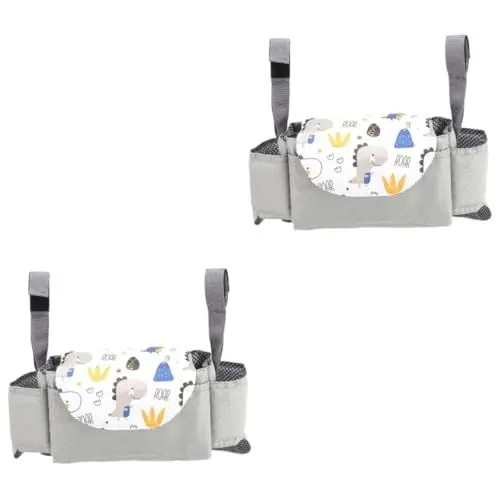 Produktbild: ifundom 2St Kinderwagen Hängetasche Organizer zur Aufbewahrung von Windeln universeller Kinderwagen-Organizer flaschengestell babyflaschen Halterung Aufbewahrungstasche Polyester