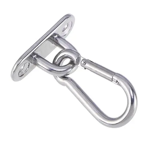 Produktbild: ifundom 2 STK Deckenanker schaukelhaken Gymnastics Rings Wandhalterung Aufhängung Planenclips Kletterkarabiner für schwere Beanspruchung Wandanker Installation Einer Yoga-Hängematte Silver