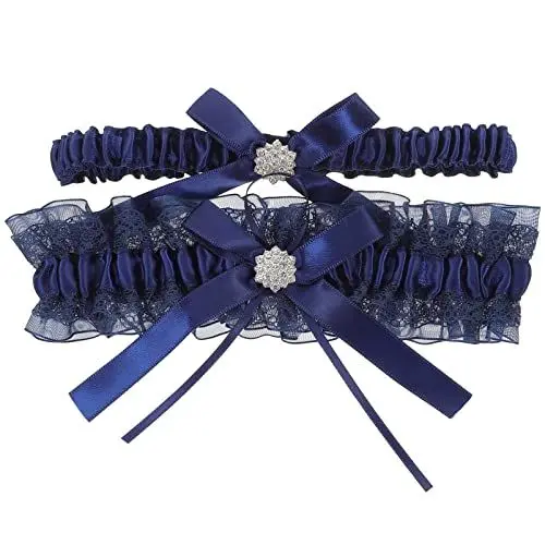 Produktbild: ifundom 2st Brautstrumpfband Braut Strumpfband Strumpfgürtel in Übergröße Hochzeitsstrumpfband Für Die Braut Bein Etwas Blaues Für Die Braut Auf Der Hochzeit Spitze Frau Abschlussball
