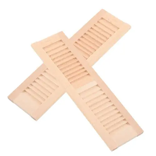 Produktbild: ifundom 2st Fensterläden Selber Machen Miniatur-hausmöbel Puppenmöbel Tiny House-Accessoires Mini-tür-Modell Mini-möbel Fensterläden Für Desktop-Puppen Mini-Rollo Desktop- Holz