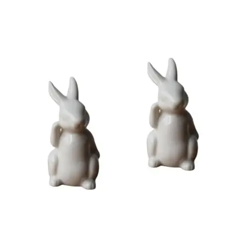 Produktbild: ifundom 2 Stücke Weiß Keramik Tier Dekoration Mini Handwerk Desktop Ornament Für Dekorationen