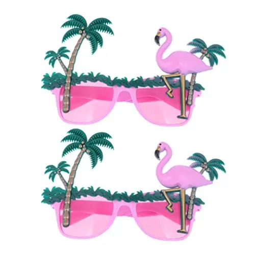 Produktbild: ifundom 2st Lustige Hawaiianische Fotorequisiten Flamingo-brille Aus Kokosnuss Make-up-gadgets Make-up-brille Hawaii-brille Für Party Baum Partyzubehör Weihnachten
