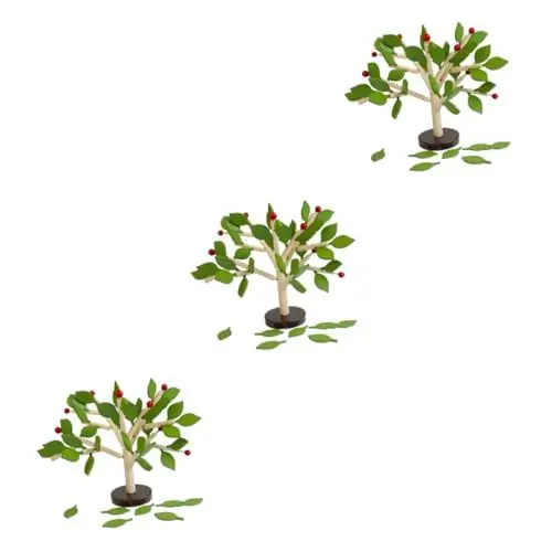 Produktbild: ifundom 3 STK Tisch Weihnachtsbaum Spielzeug Für Die Frühe Entwicklung -Materialien Spielzeuge Spielset Aus Holz Hölzern Blattstecklinge Handbuch Kind