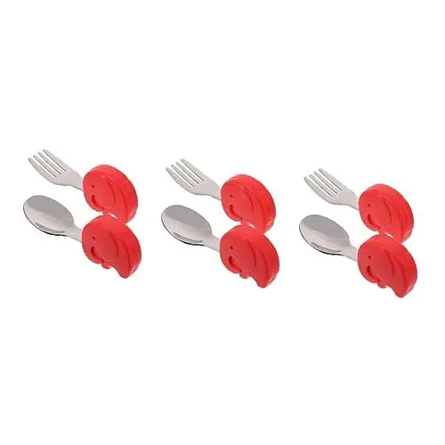 Produktbild: ifundom 3 Sets 2-teiliges Baby-löffel- Und -set Aus Edelstahl Utensilien-set Für Jungen Und Mädchen Trainingsgeschirr