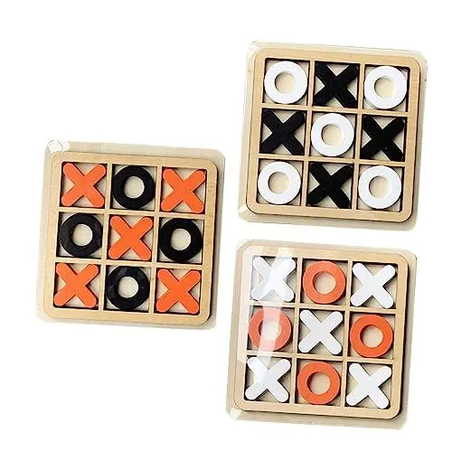 Produktbild: ifundom 3 Sätze -Toe familienspiele Family Games boardgame Party Games Party-Spiele Tischdekorationen Puzzle-Tisch Terrassentischdekoration Tischdeko im Wohnzimmer Pappelsperrholz