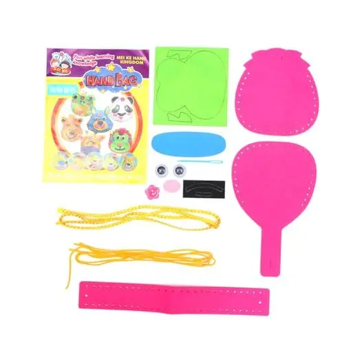 Produktbild: ifundom 3satz Diy-vlieshandtaschen Mit Cartoon-tiermotiven Nähtaschen Mit Baumwollseil Plastiknadel Und Zubehör Für Kleine Gegenstände Geeignet Für Vorschule Kindergarten Und
