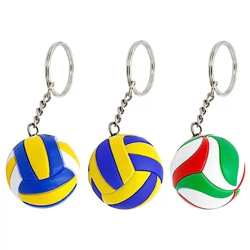 Produktbild: ifundom 3stücke Volleyball Schlüsselanhänger Für Rucksäcke Tragbare Sport Souvenirs Niedliche Diy Accessoires Für Studenten Perfektes Für Sportliebhaber Gelb Weiß Und Blau Gelb Und Blau Rot Und Grün