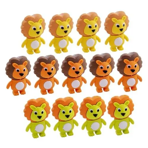 Produktbild: ifundom 48 Stück Radiergummis in Tierform für Partygeschenke für Jungen und Mädchen Cartoon-löwen-radiergummis für Zeichenbedarf
